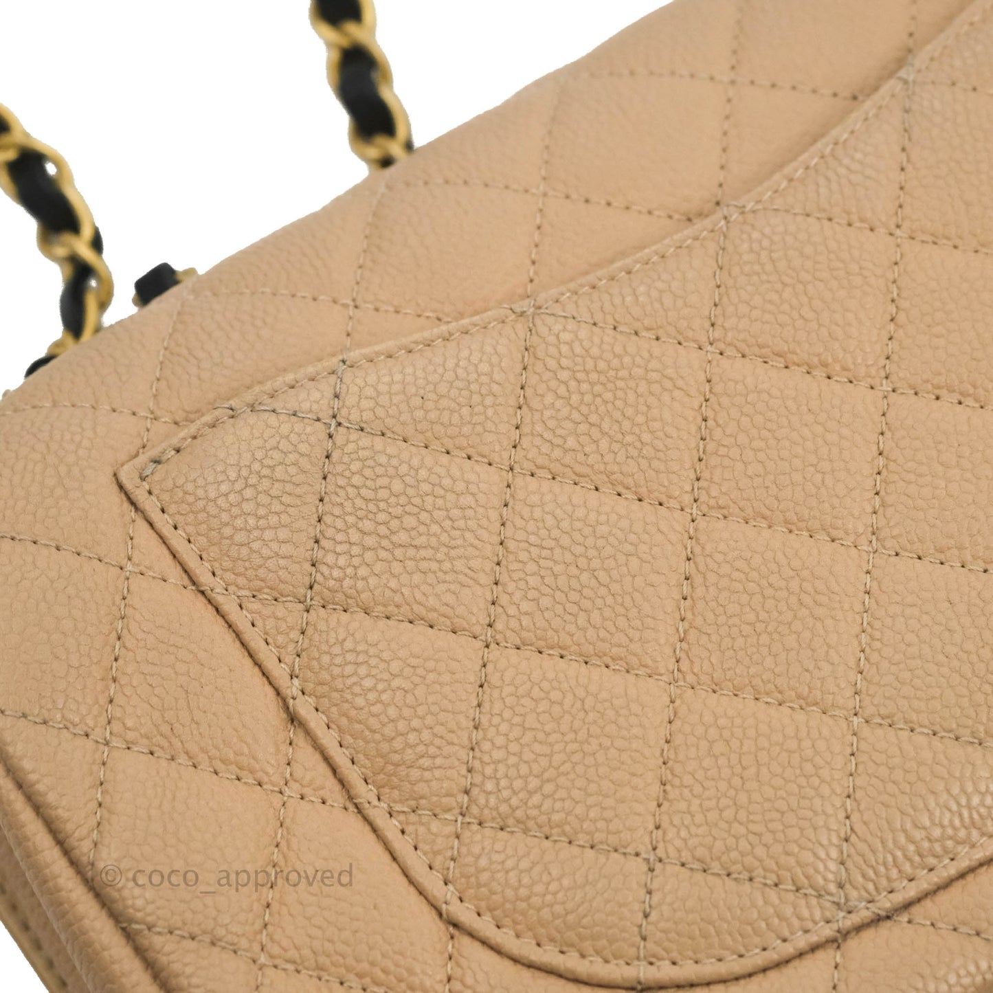 Chanel Quilted Medium CC Filigree Flap Beige Black Caviar