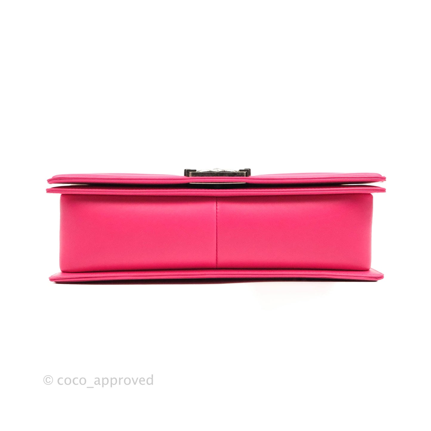 Chanel Quilted New Medium Boy Dark Pink Lambskin Ruthenium Hardware