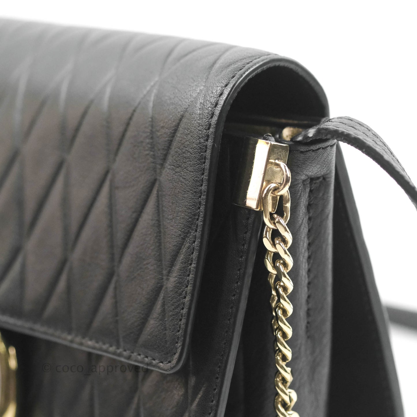 Chloe Small Faye Shoulder Bag Quilted Black Calfskin