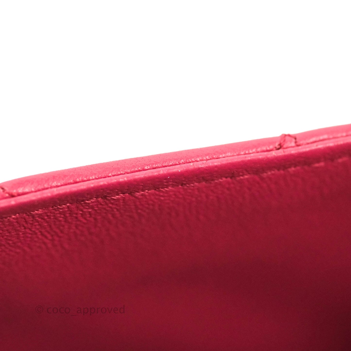 Chanel Quilted Mini Rectangular Flap Raspberry Pink Lambskin Silver Hardware