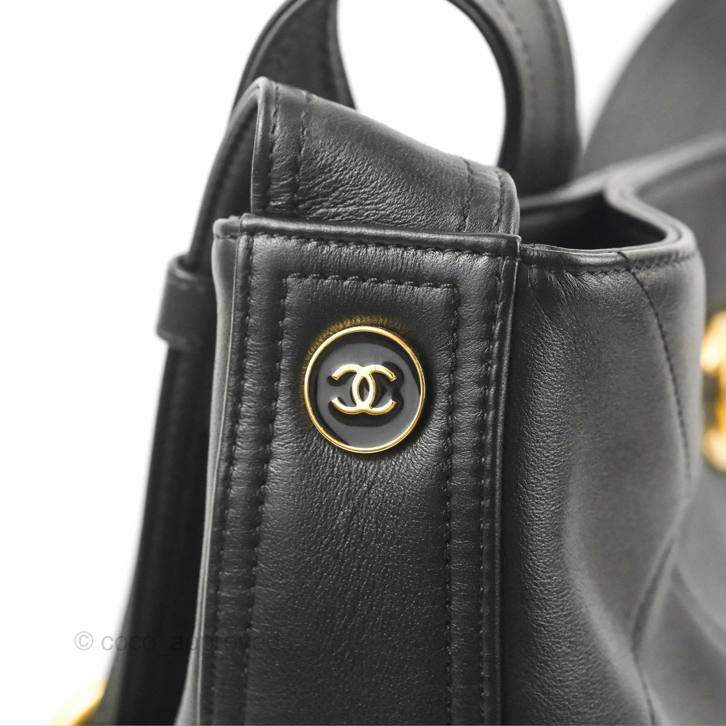 Chanel Large Stitched Easy Mood Hobo Black Calfskin