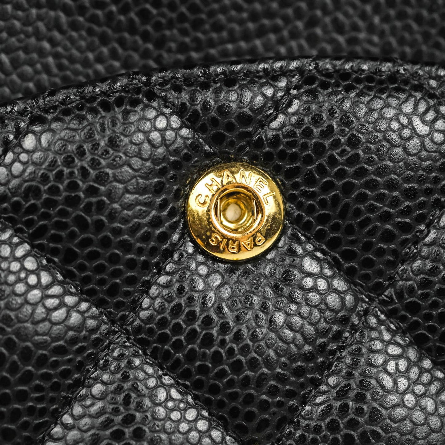 Chanel Classic M/L Medium Flap Quilted Black Caviar Gold Hardware