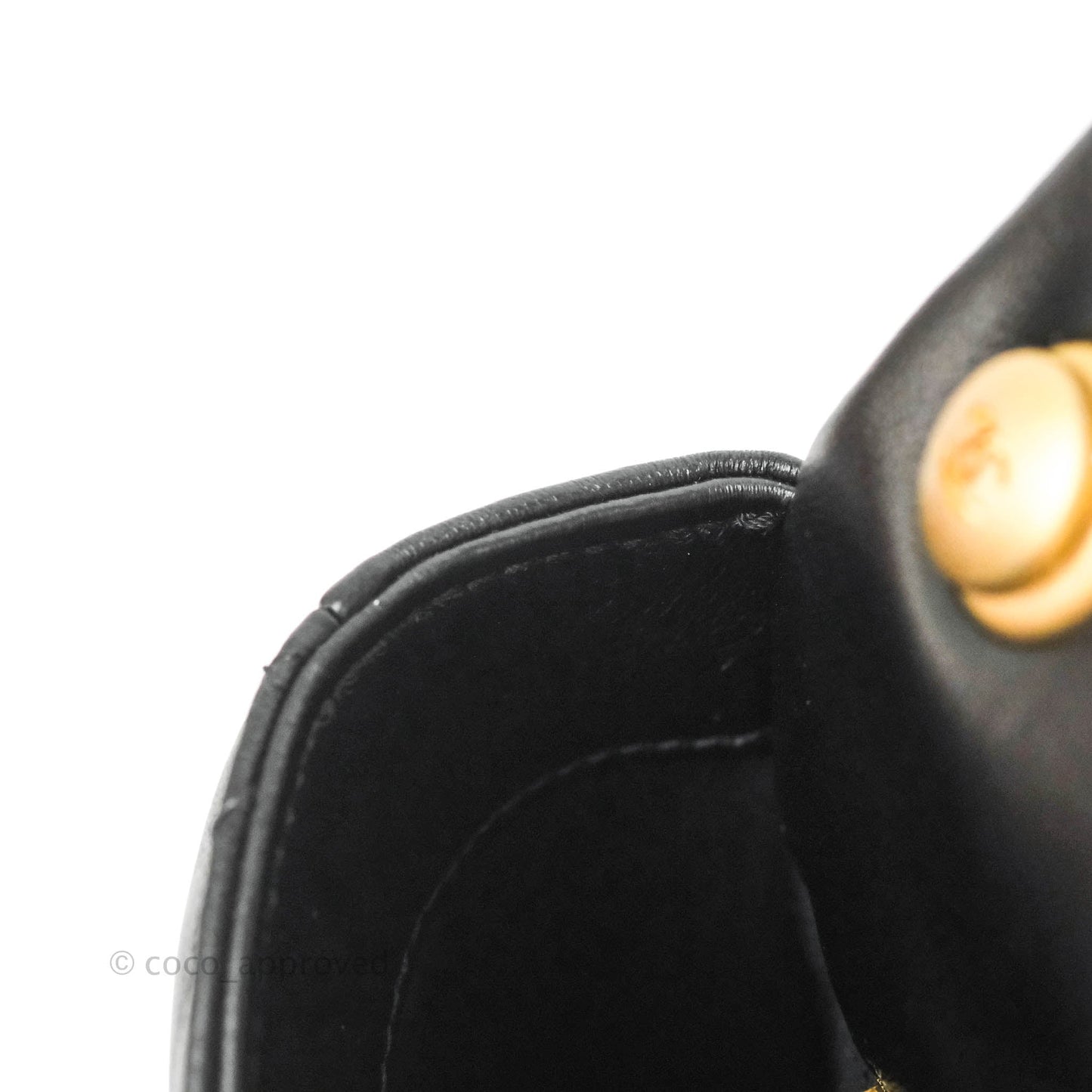 Chanel Small Flap Bag Black Lambskin Gold and Lacquered Metal 22S