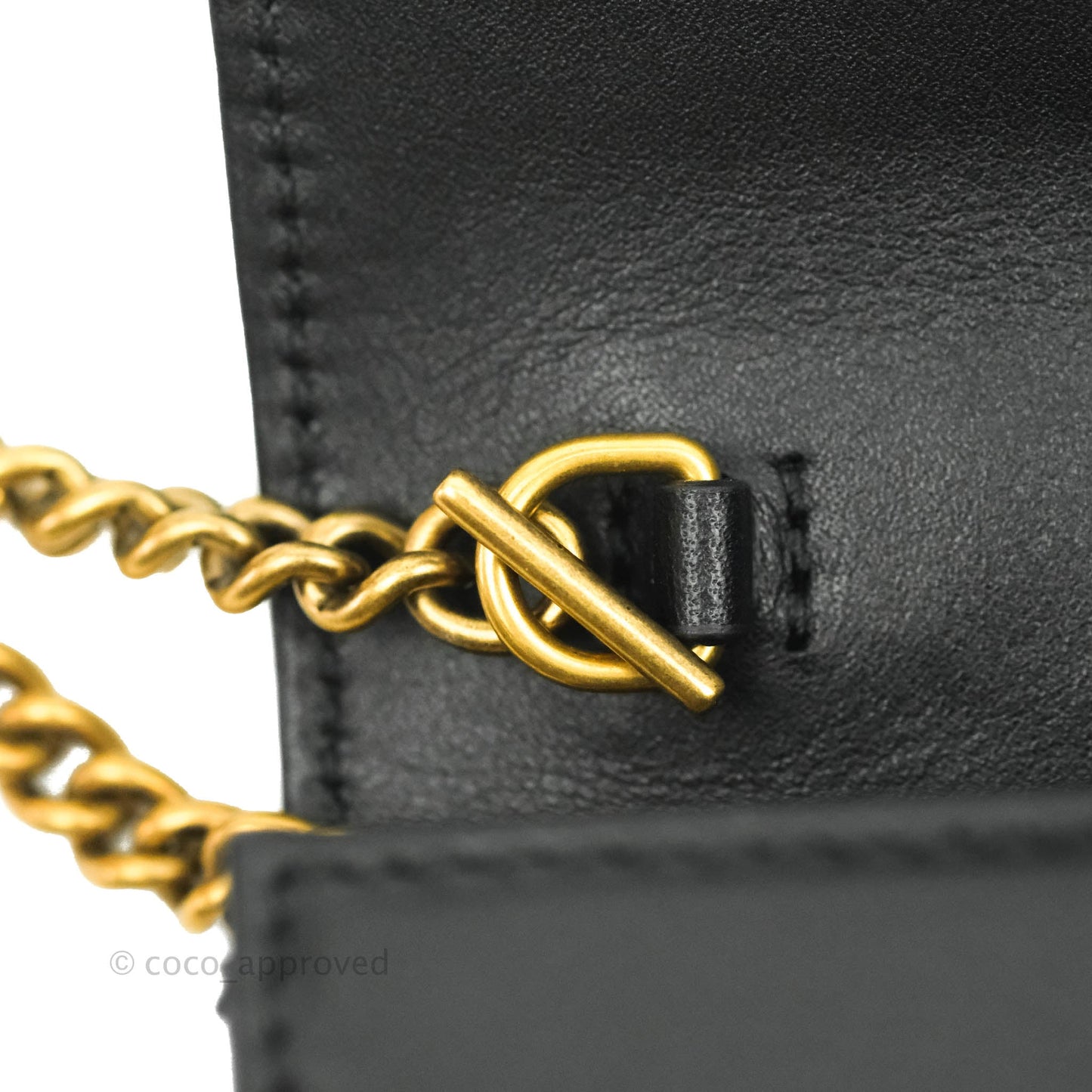 Gucci Matelasse GG Marmont Mini Chain Flap Bag Black Calfskin Gold Hardware