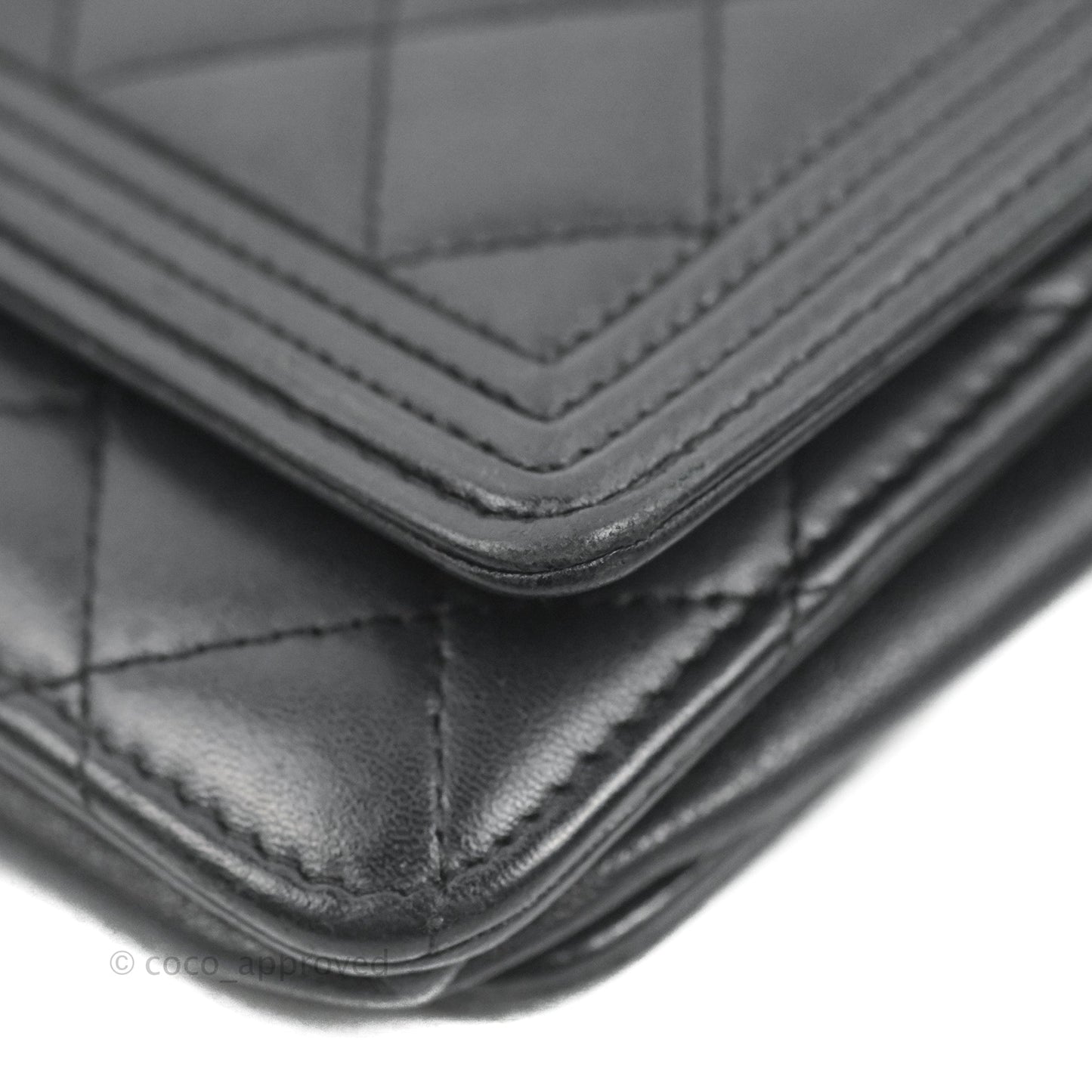 Chanel Boy Wallet on Chain WOC Black Lambskin Ruthenium Hardware