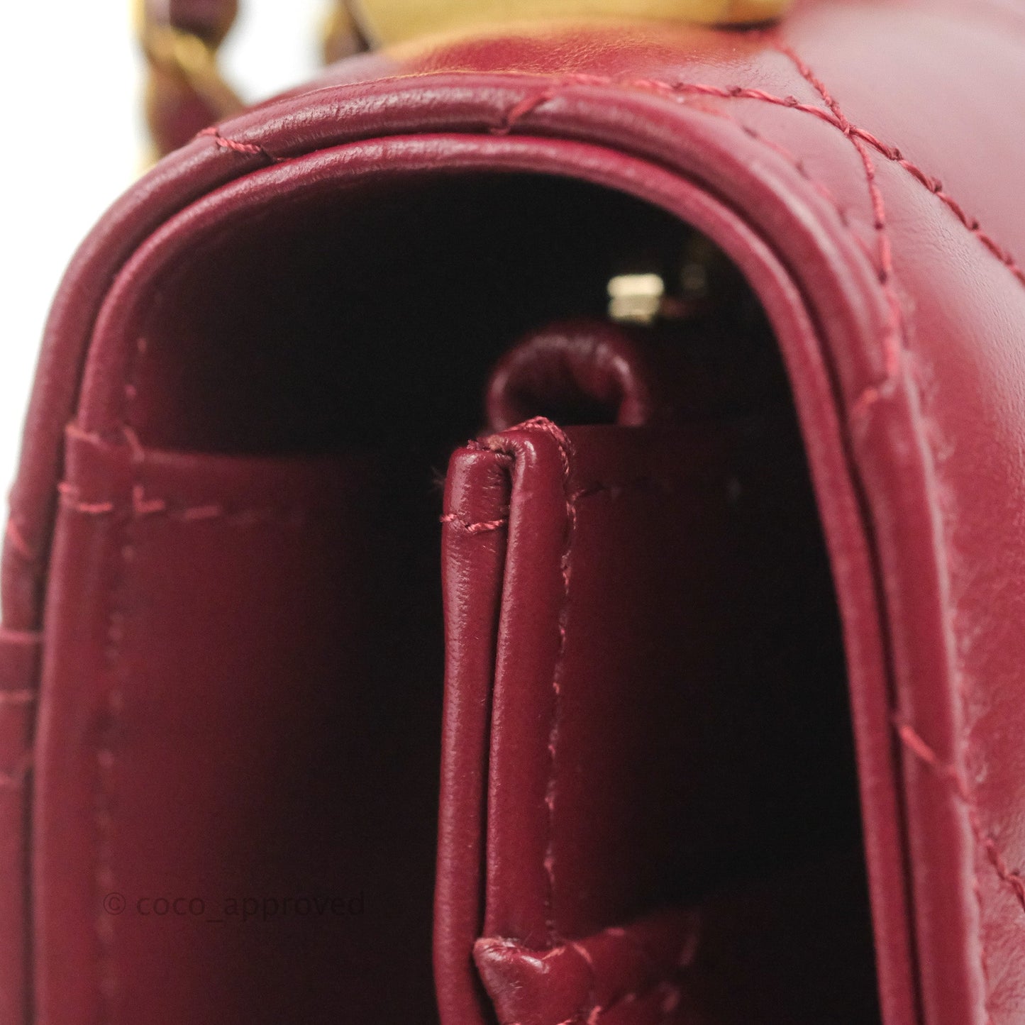 Chanel Quilted Perfect Fit Adjustable Wallet On Chain WOC Burgundy Calfskin Aged Gold Hardware