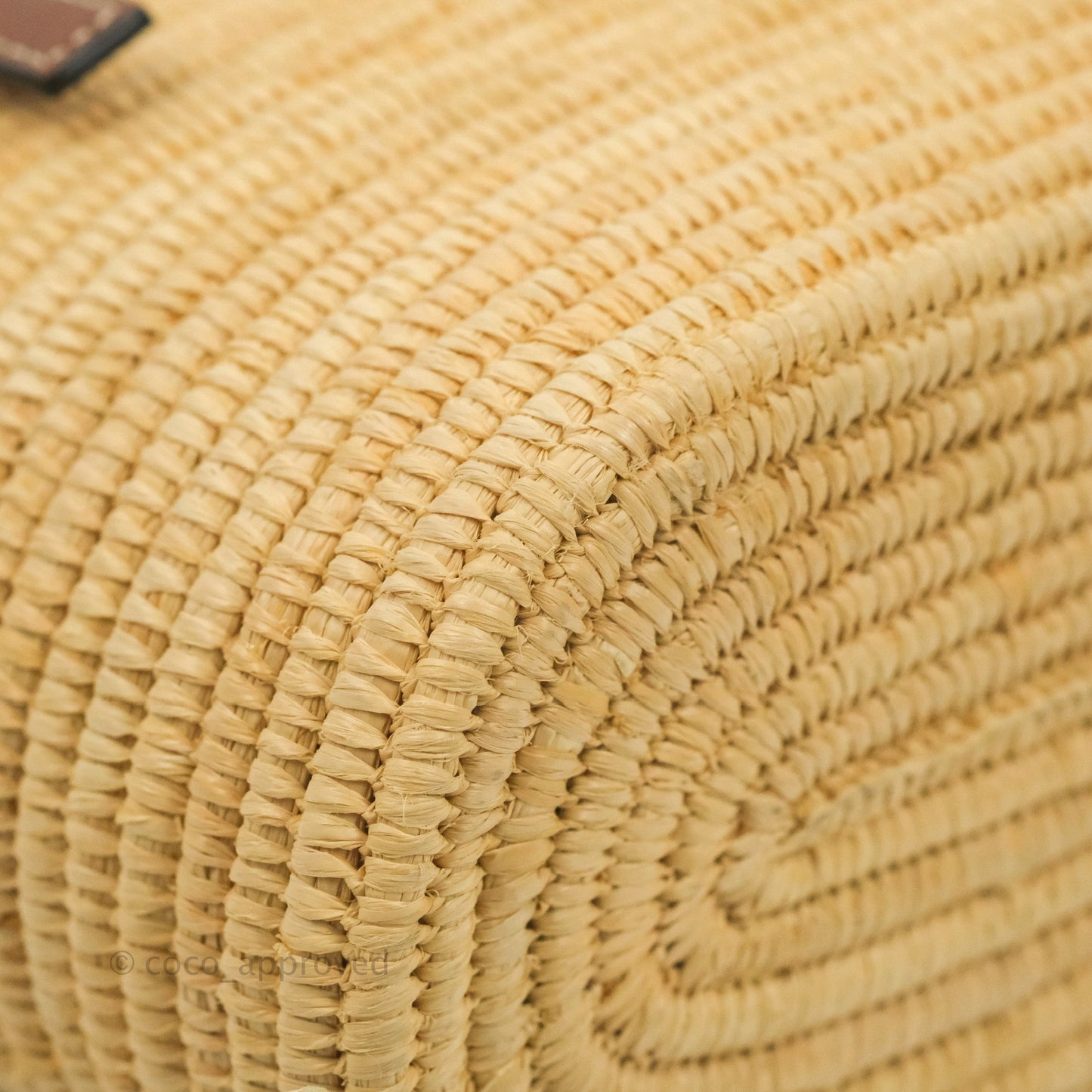 Loewe Small Square Basket Bag Raffia Calfskin Natural/Pecan