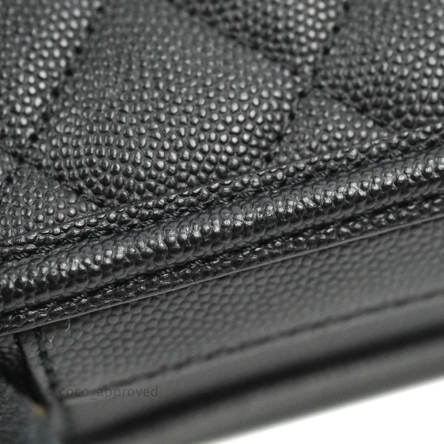 Chanel Quilted Small CC Filigree Vanity Case Black Caviar Gold Hardware