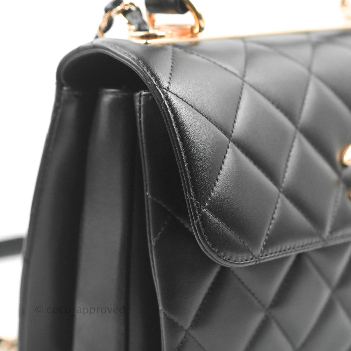 Chanel Small Trendy CC Black Lambskin Rose Gold Hardware 22C