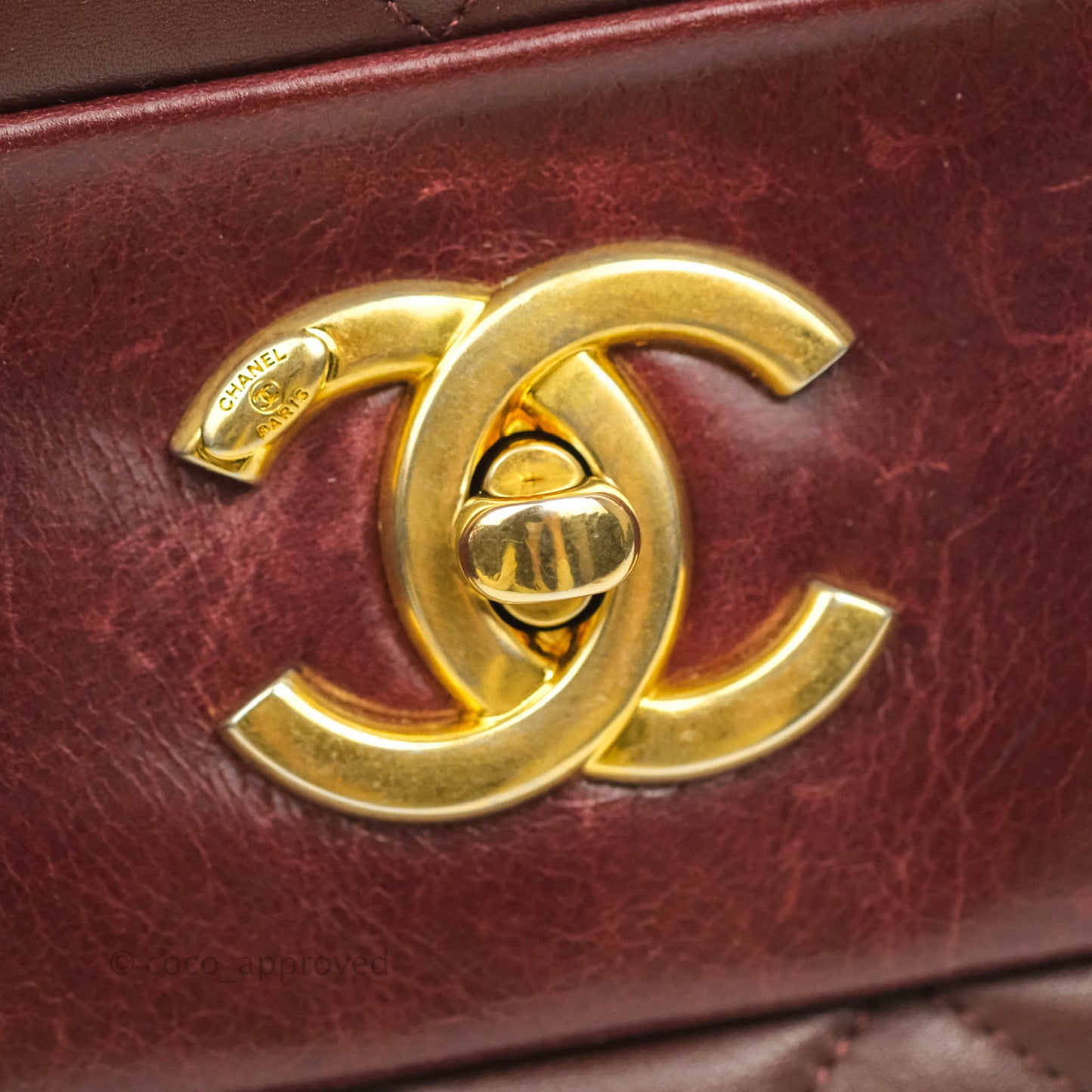 Chanel Quilted Jumbo Soft Elegance Flap Bordeaux Calfskin Aged Gold Hardware