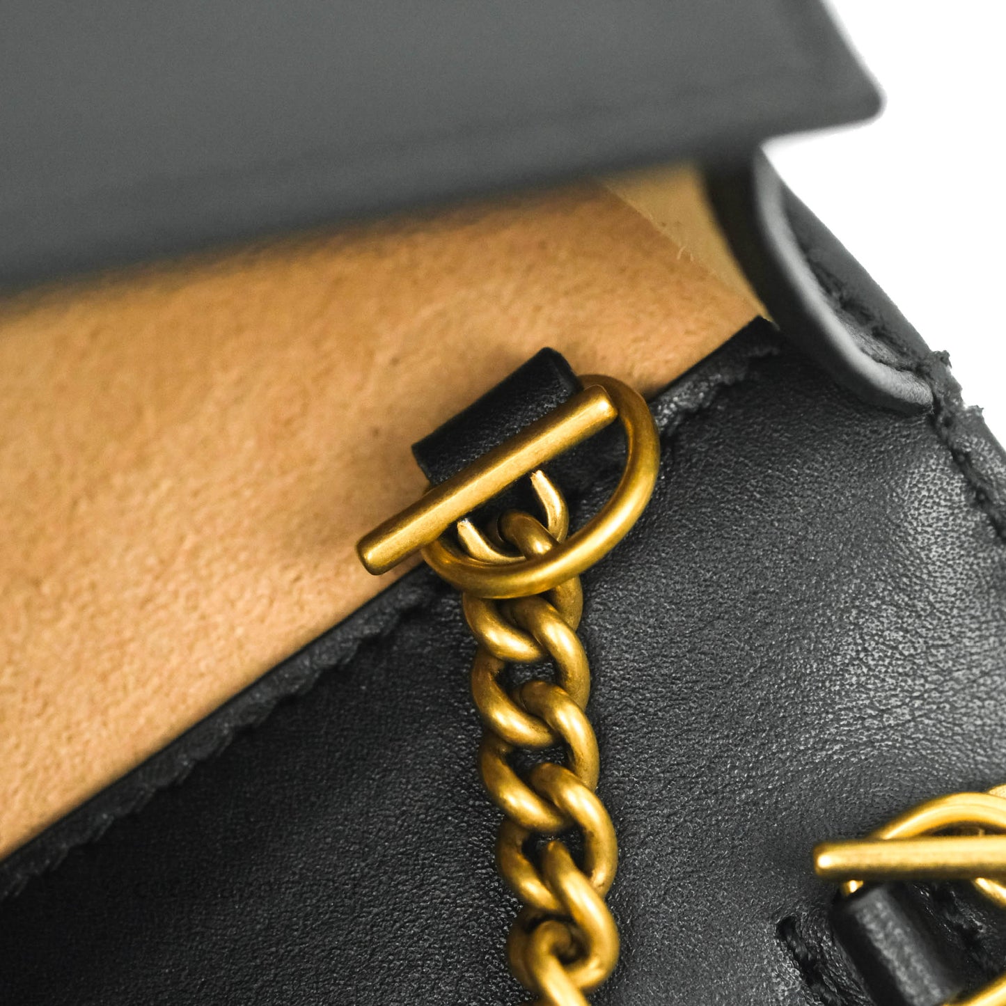 Gucci Matelasse GG Marmont Mini Chain Flap Bag Black Calfskin Gold Hardware