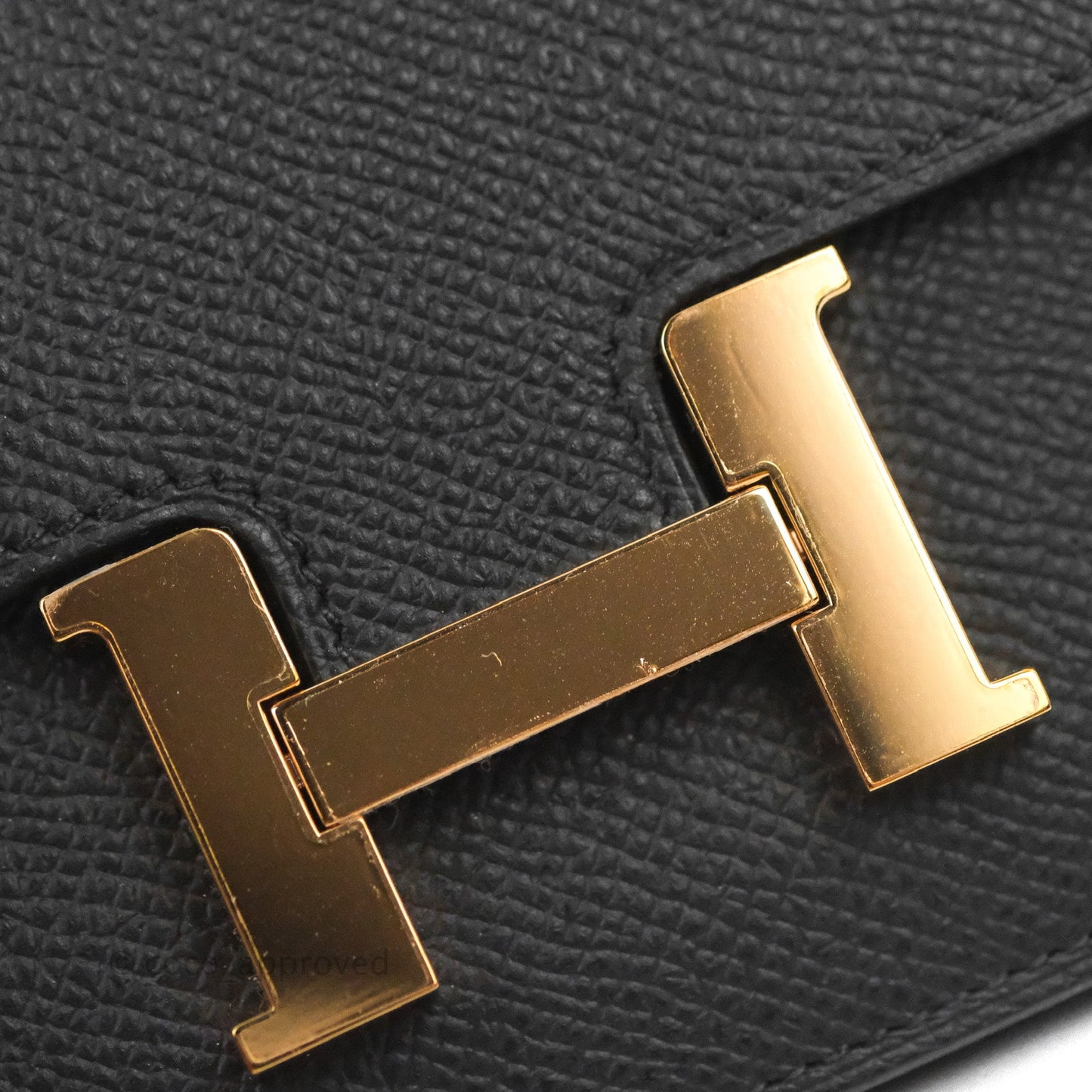 Hermès Constance Slim Wallet Black Epsom Rose Gold Hardware