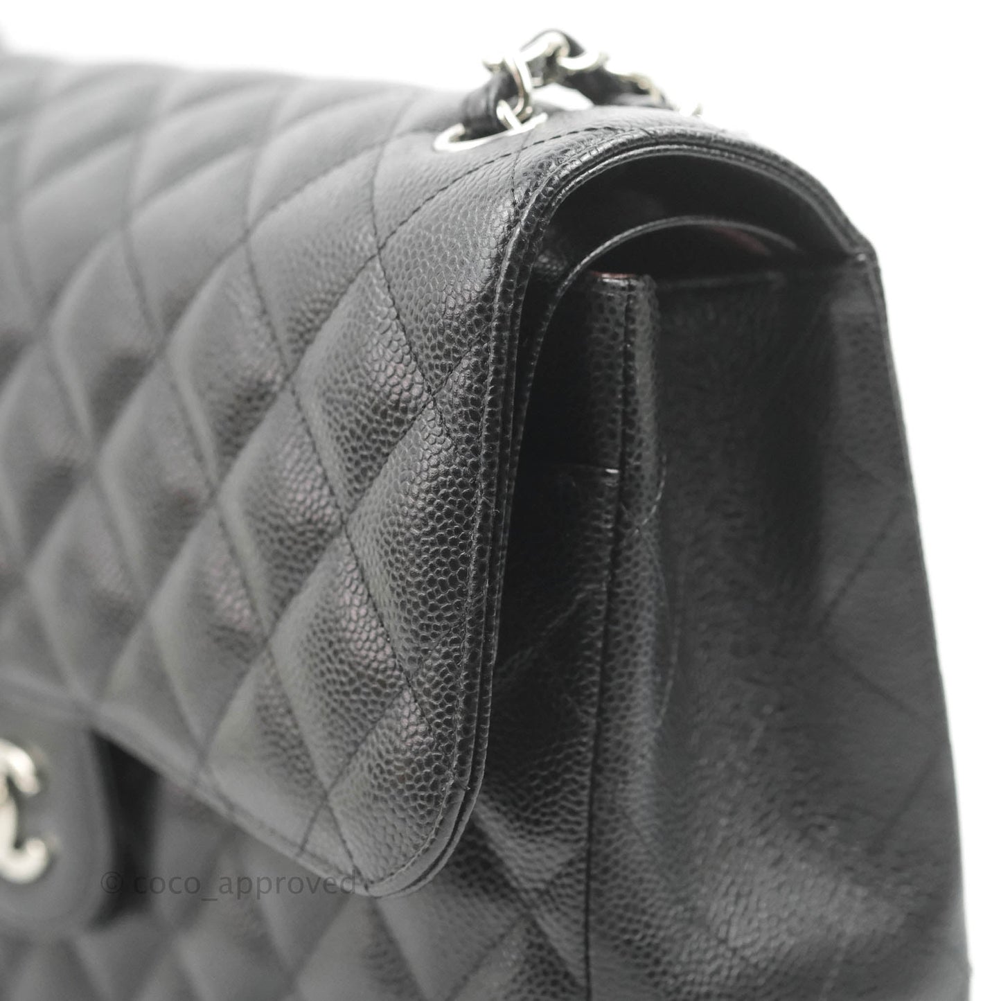 Chanel Jumbo Double Flap Black Caviar Silver Hardware⁣⁣