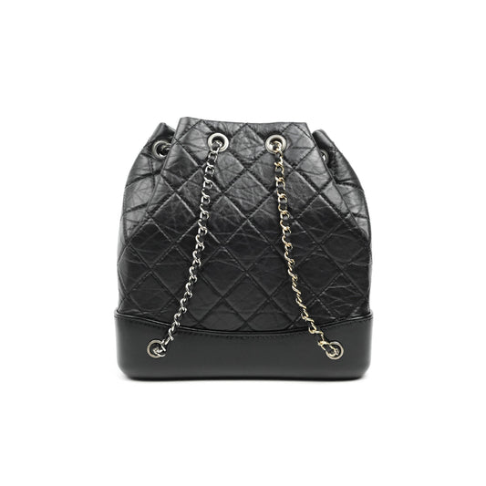Chanel Small Gabrielle Backpack Black Aged Calfskin