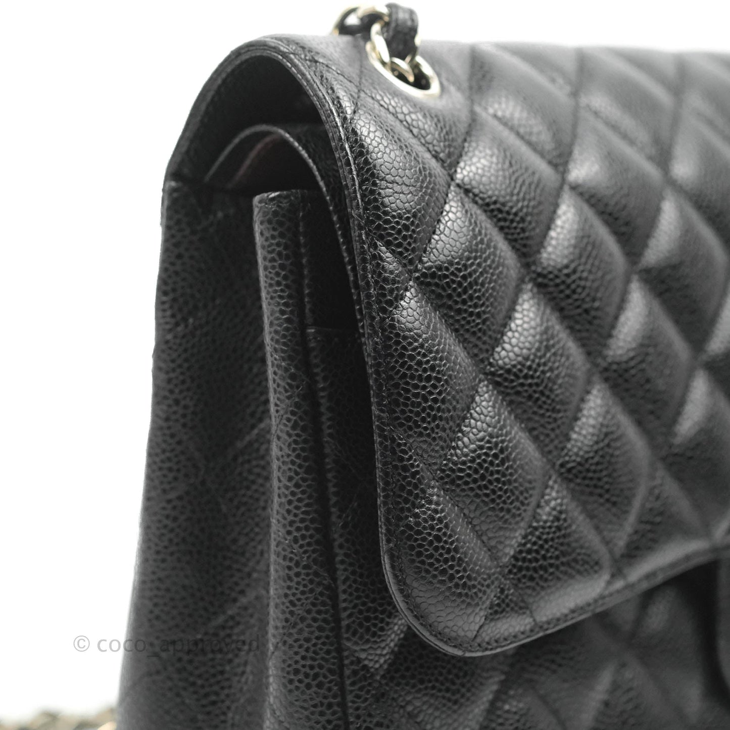 Chanel Classic Jumbo Double Flap Black Caviar Silver Hardware⁣⁣