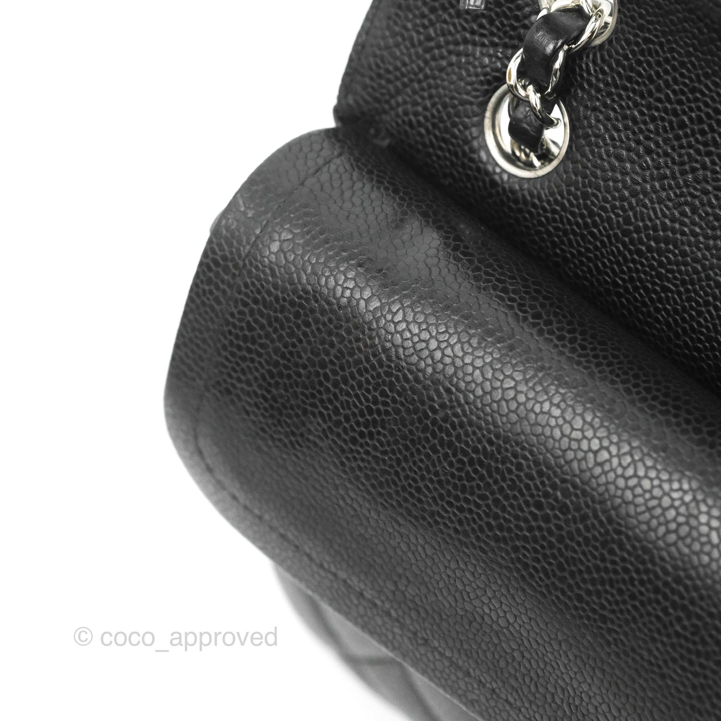 Chanel Classic M/L Medium Flap Quilted Black Caviar Silver Hardware