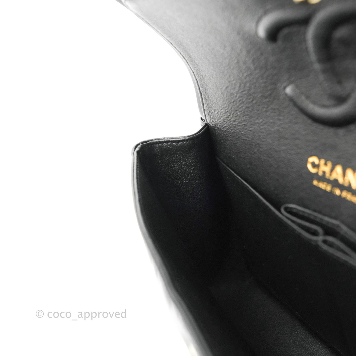 Chanel Classic Chevron S/M Small Double Flap Black Lambskin Gold Hardware