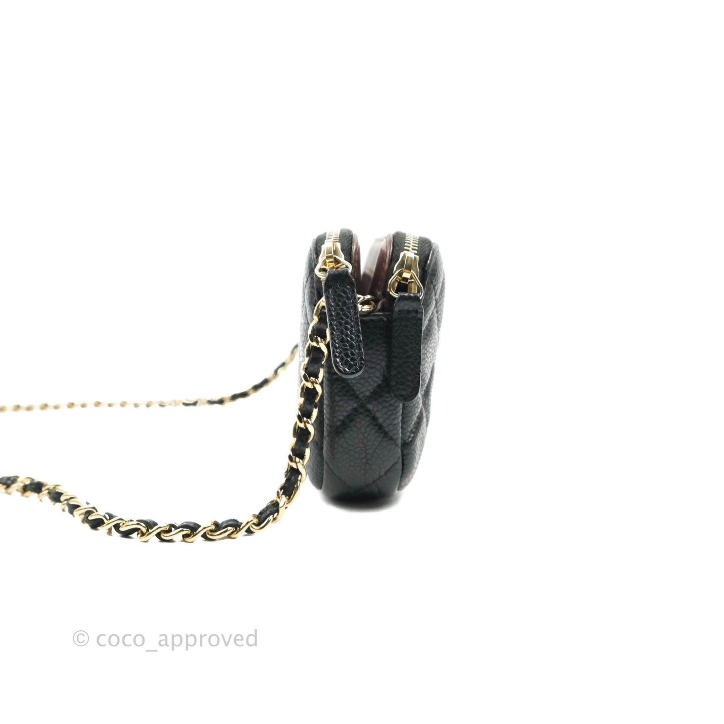 Chanel Quilted Clutch With Chain Black Caviar Gold Hardware