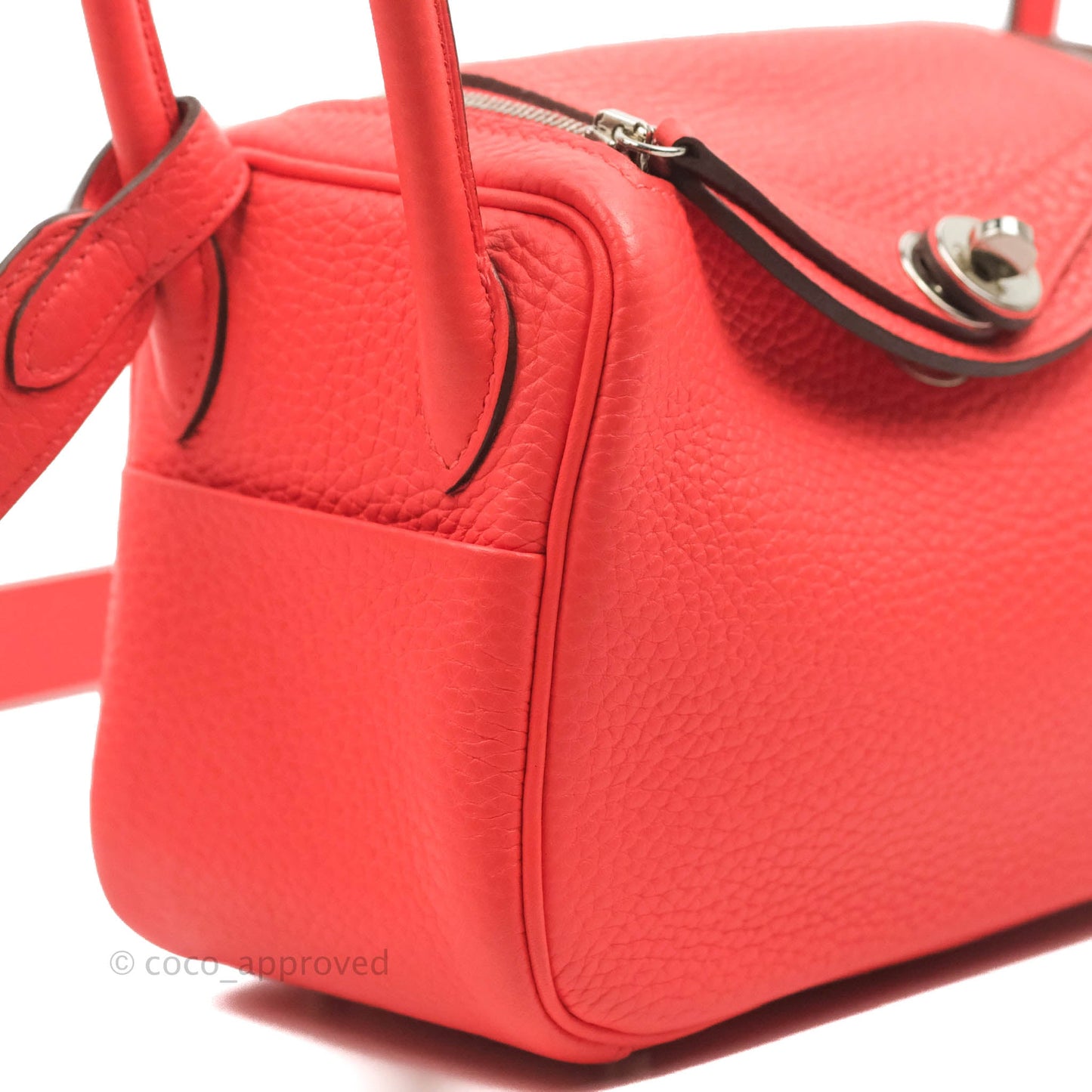Hermès Mini Lindy 20 Taurillon Clemence Rose Texas Palladium Hardware