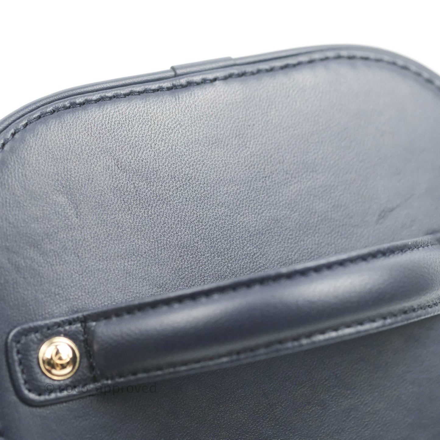 Chanel CC Mania Vanity Case Navy Lambskin Gold Hardware