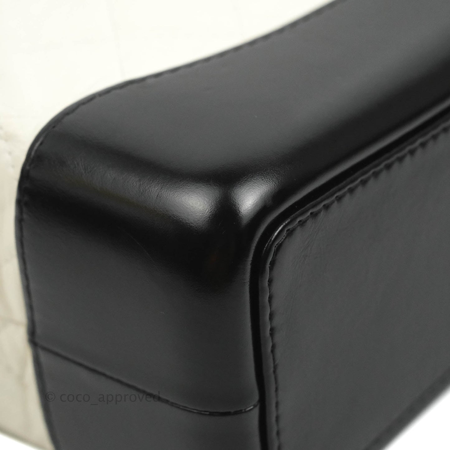 Chanel Small Gabrielle Backpack White Black Aged Calfskin