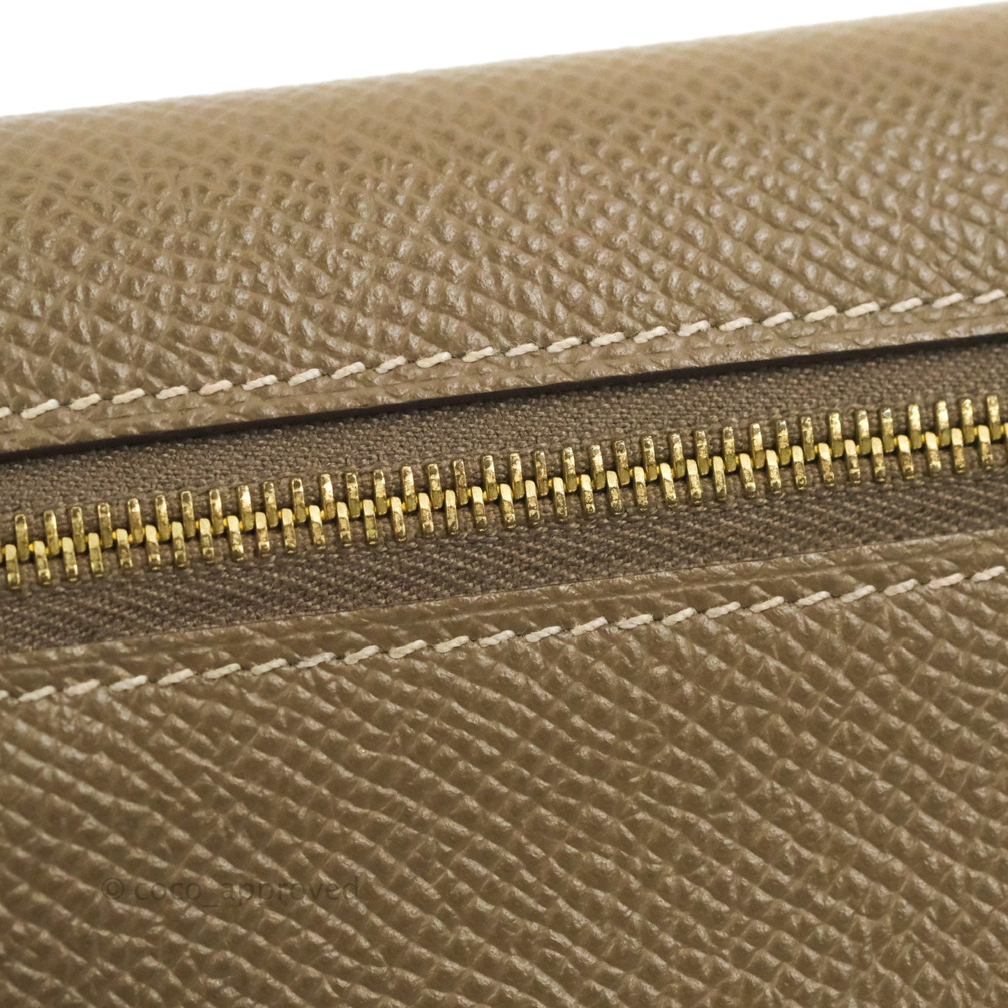 Hermès Kelly Pocket Compact Wallet Epsom Etoupe Gold Hardware