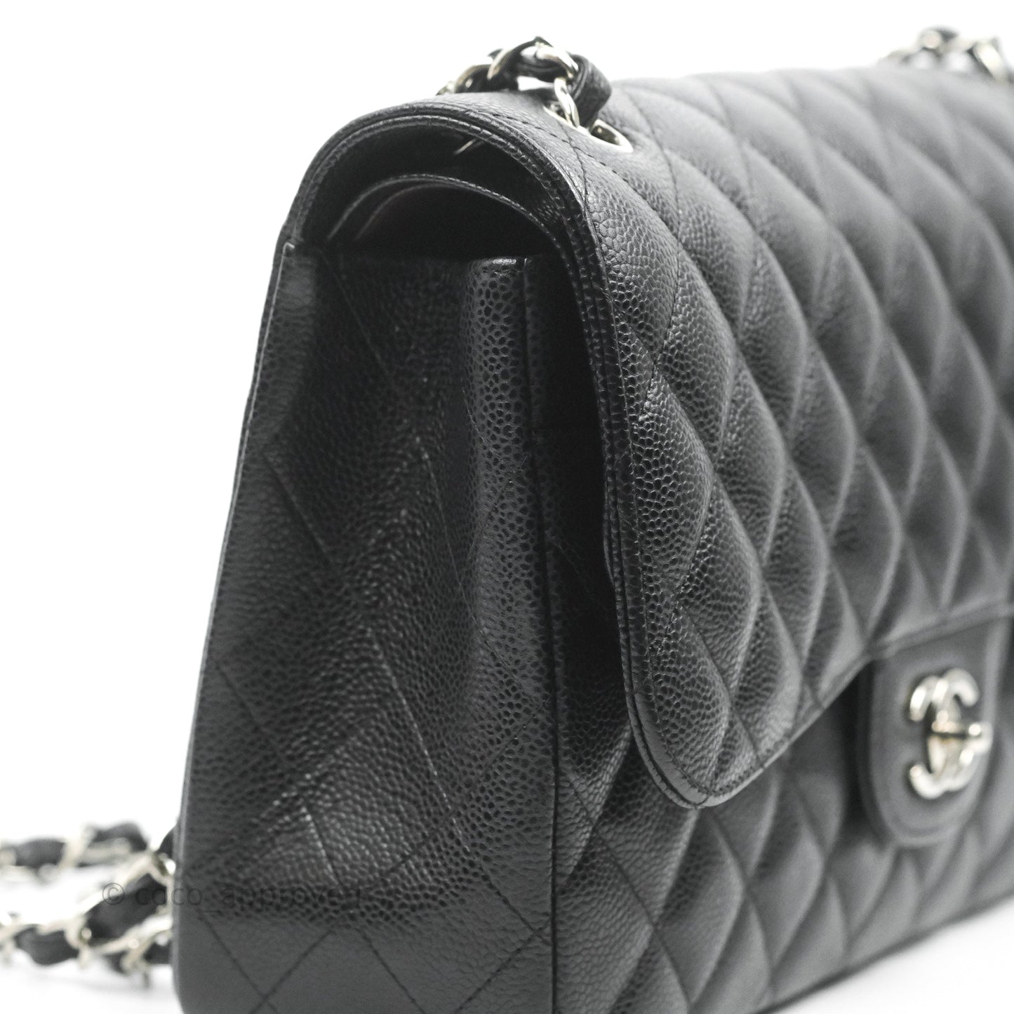 Chanel Jumbo Double Flap Black Caviar Silver Hardware⁣⁣