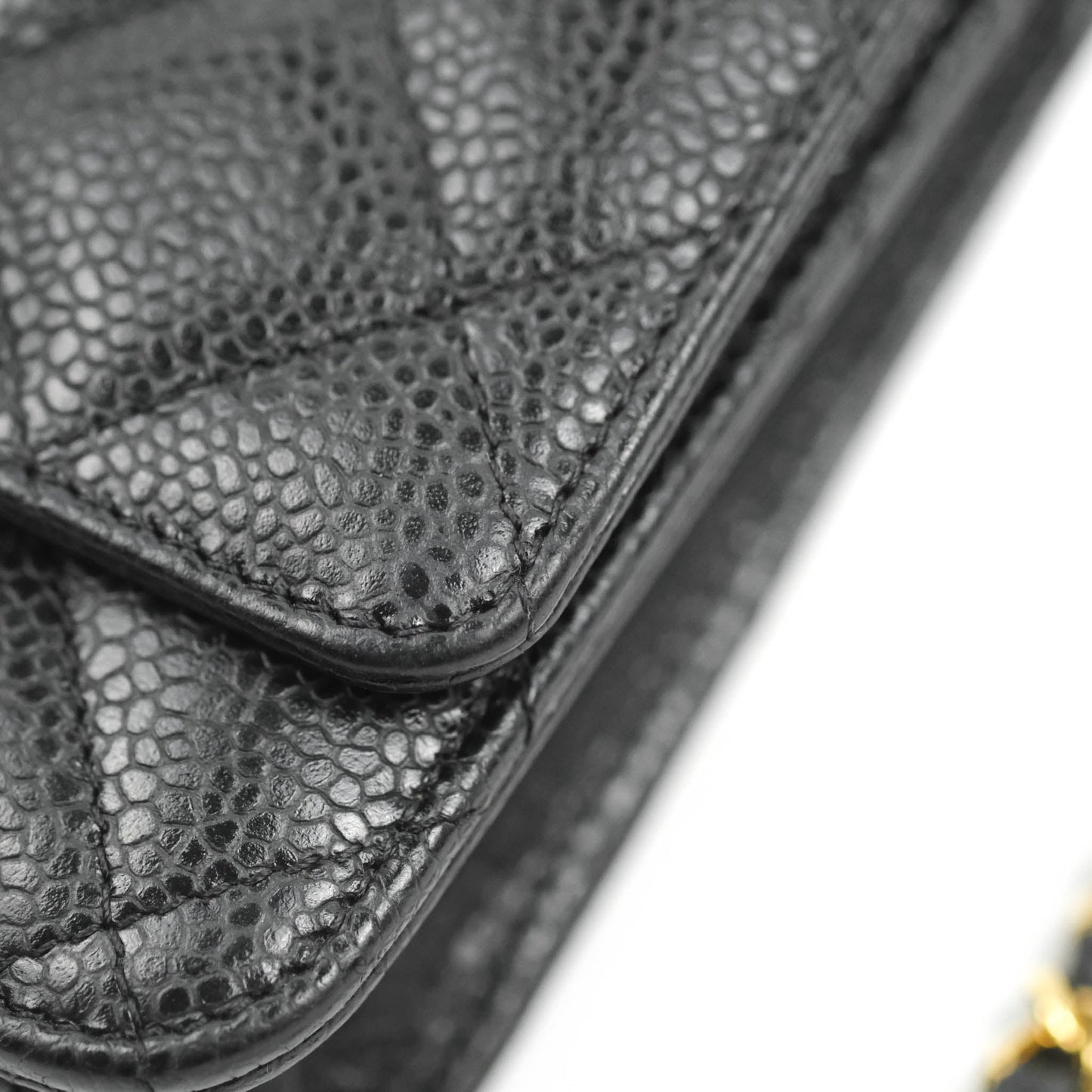 Chanel Quilted Classic WOC Black Caviar Gold Hardware