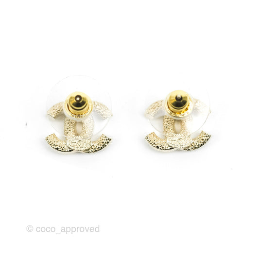 Chanel Small Crystal CC Earrings Gold Tone 22V
