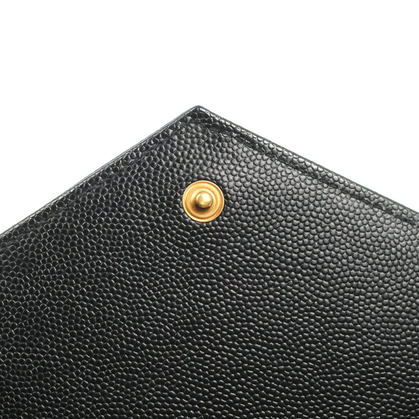 Saint Laurent Wallet on Chain Large Black Grained Leather Gold Hardware