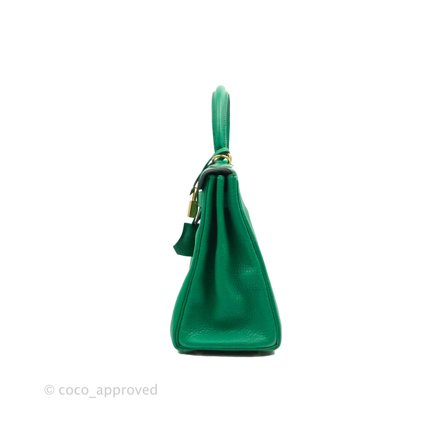 Hermès Retourne Taurillon Kelly 28 Vert Vertigo Clemence Gold Hardware