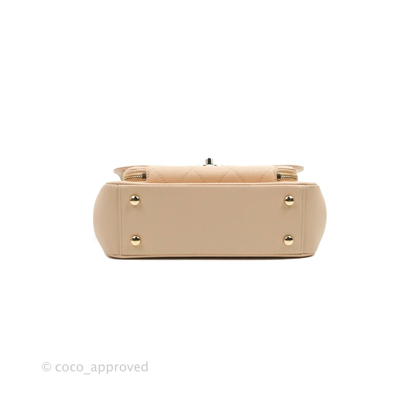 Chanel Quilted Medium Business Affinity Flap Light Beige Caviar Gold Hardware