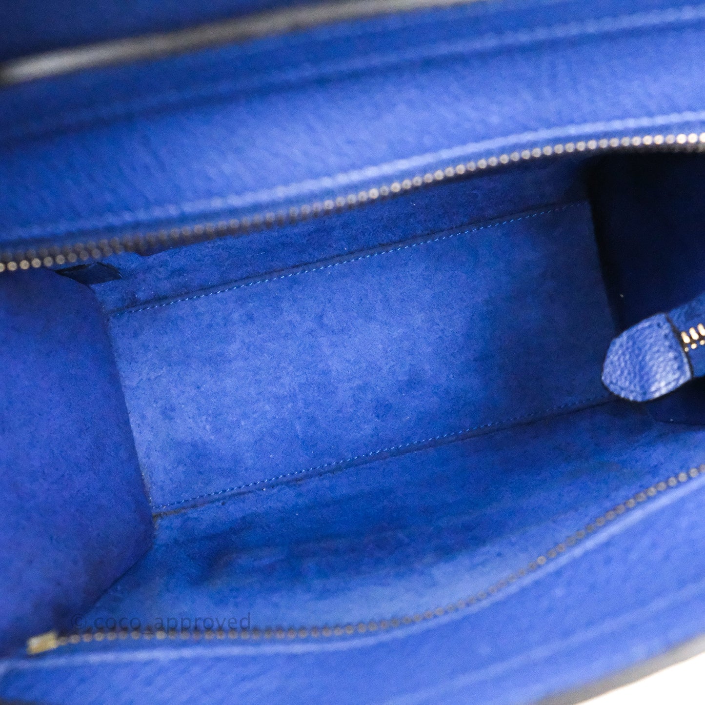 Celine Nano Luggage Dark Blue Drummed Calfskin Gold Hardware