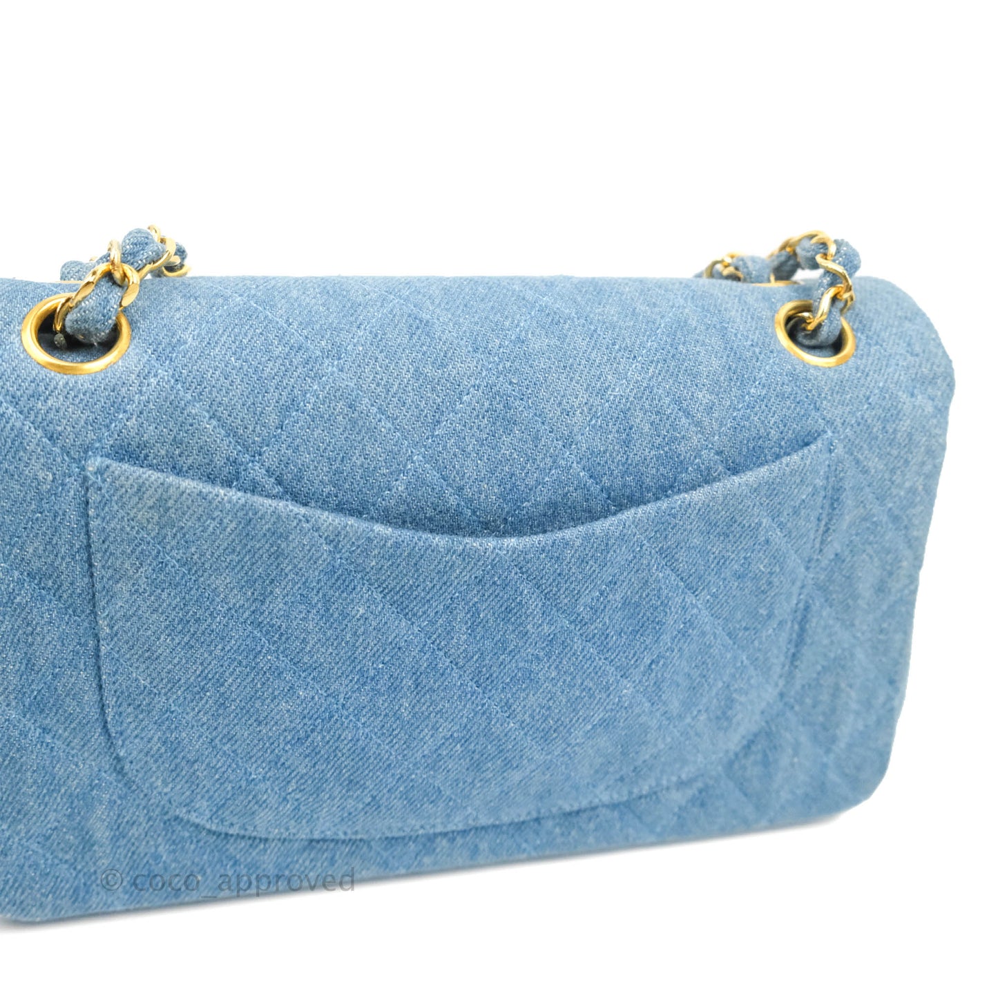 Chanel Vintage Classic Small S/M Flap Denim 24K Gold Hardware