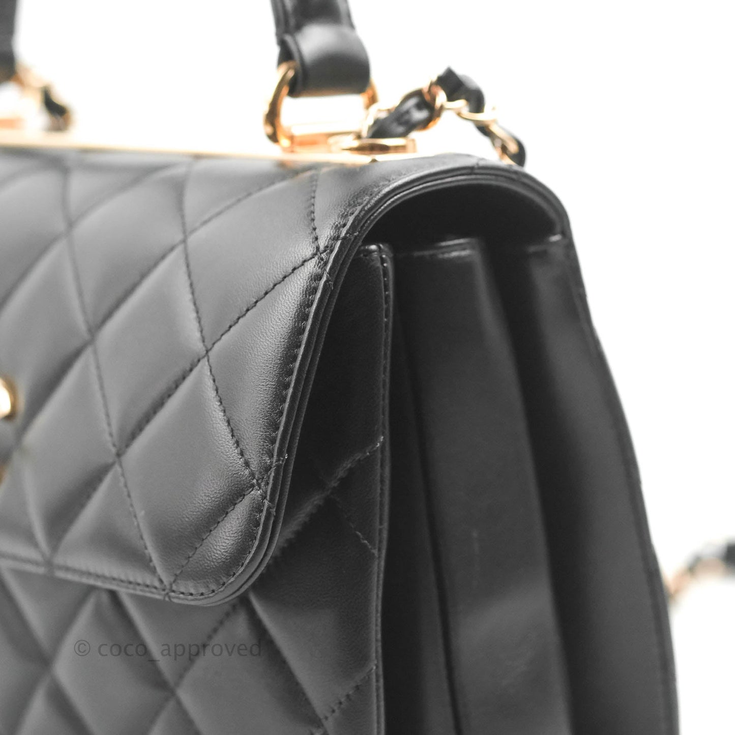 Chanel Small Trendy CC Black Lambskin Rose Gold Hardware 22C