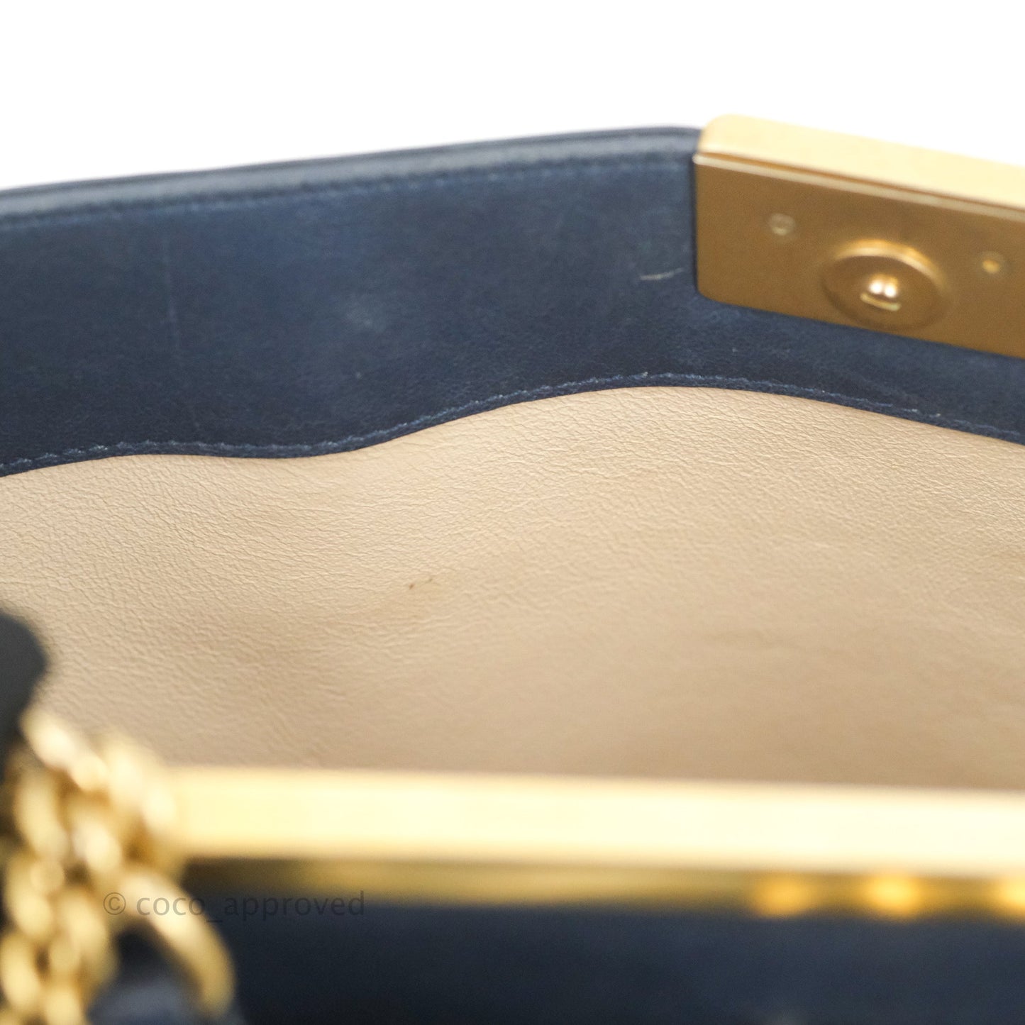 Chanel Flat Quilted Coco Luxe Large Shopping Bag Navy Aged Gold Hardware 18P