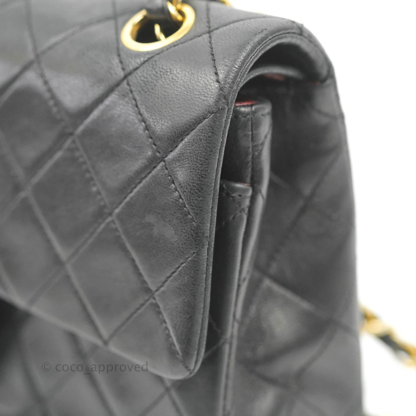 Chanel Classic Vintage Small Flap Black Lambskin 24K Gold Hardware