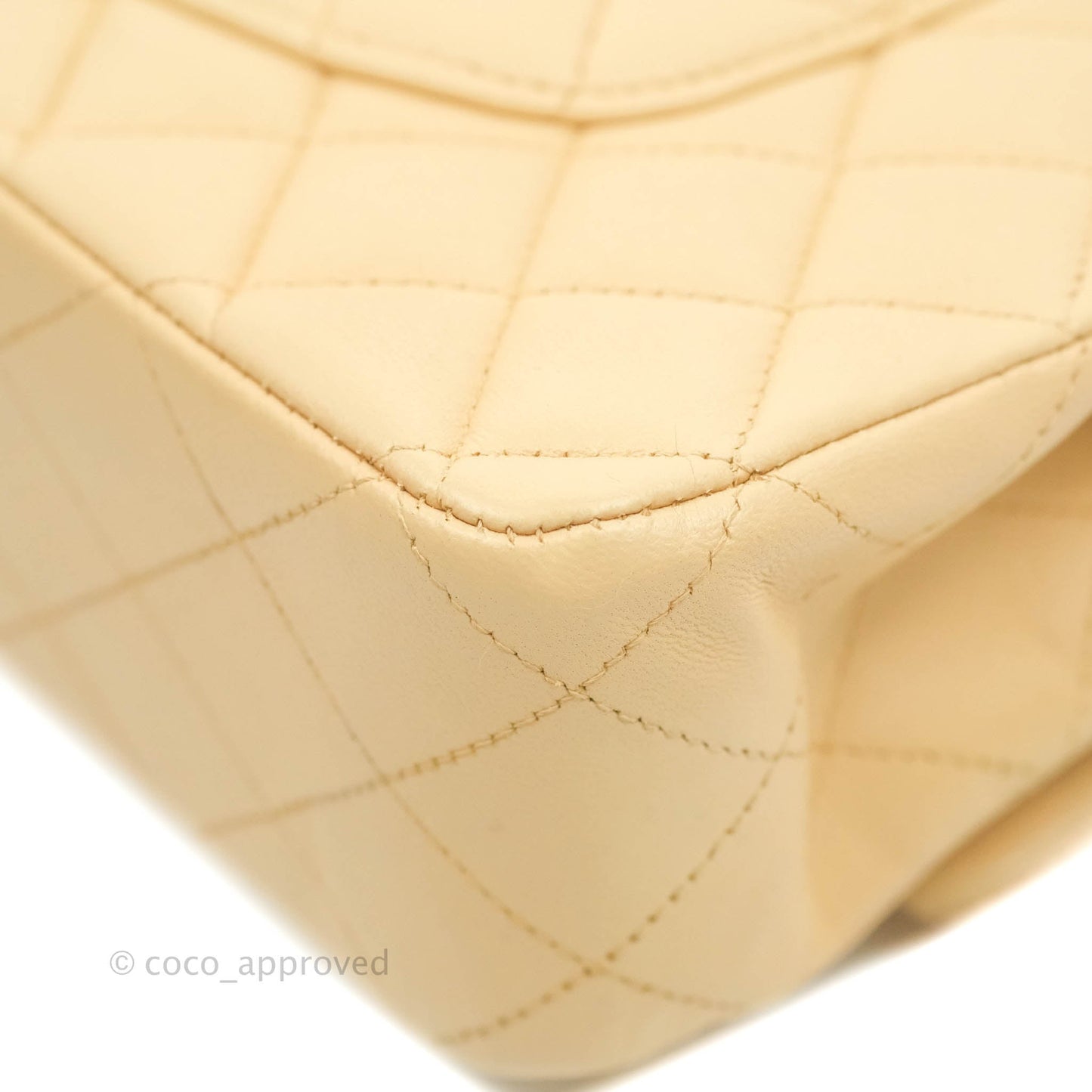 Chanel Classic M/L Medium Flap Quilted Beige Lambskin Gold Hardware