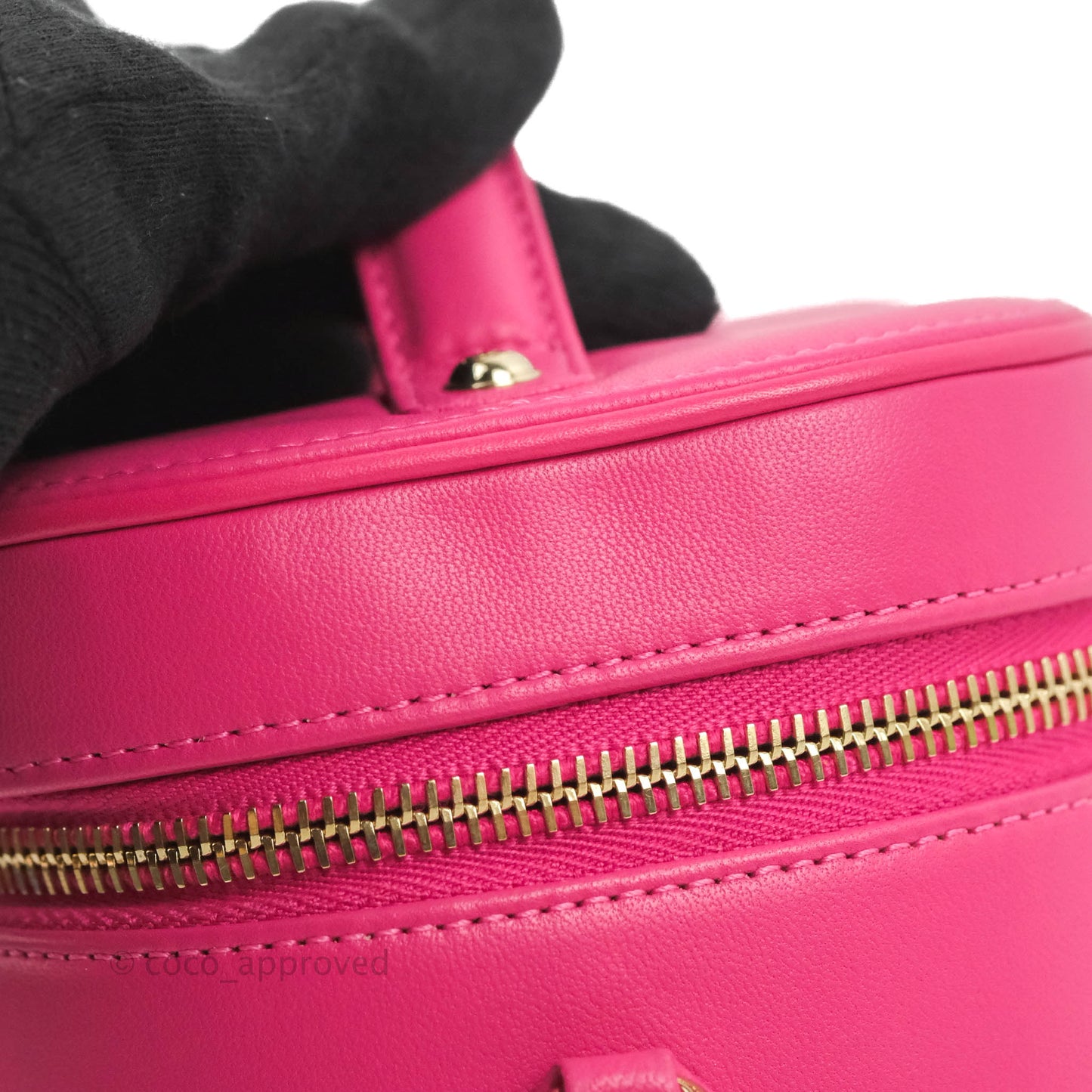 Chanel CC Mania Vanity Case Pink Lambskin Gold Hardware