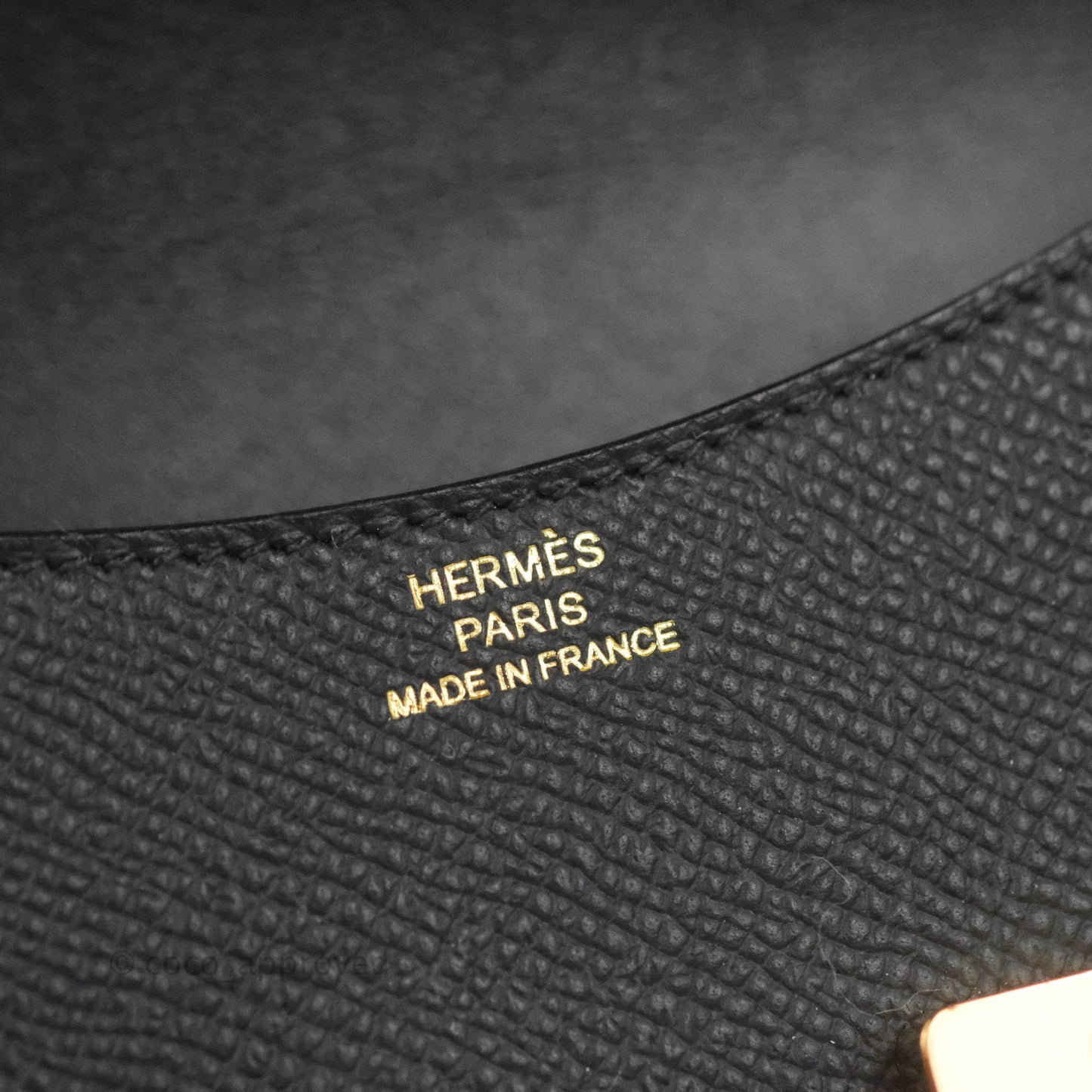 Hermès Constance Slim Wallet Black Epsom Rose Gold Hardware