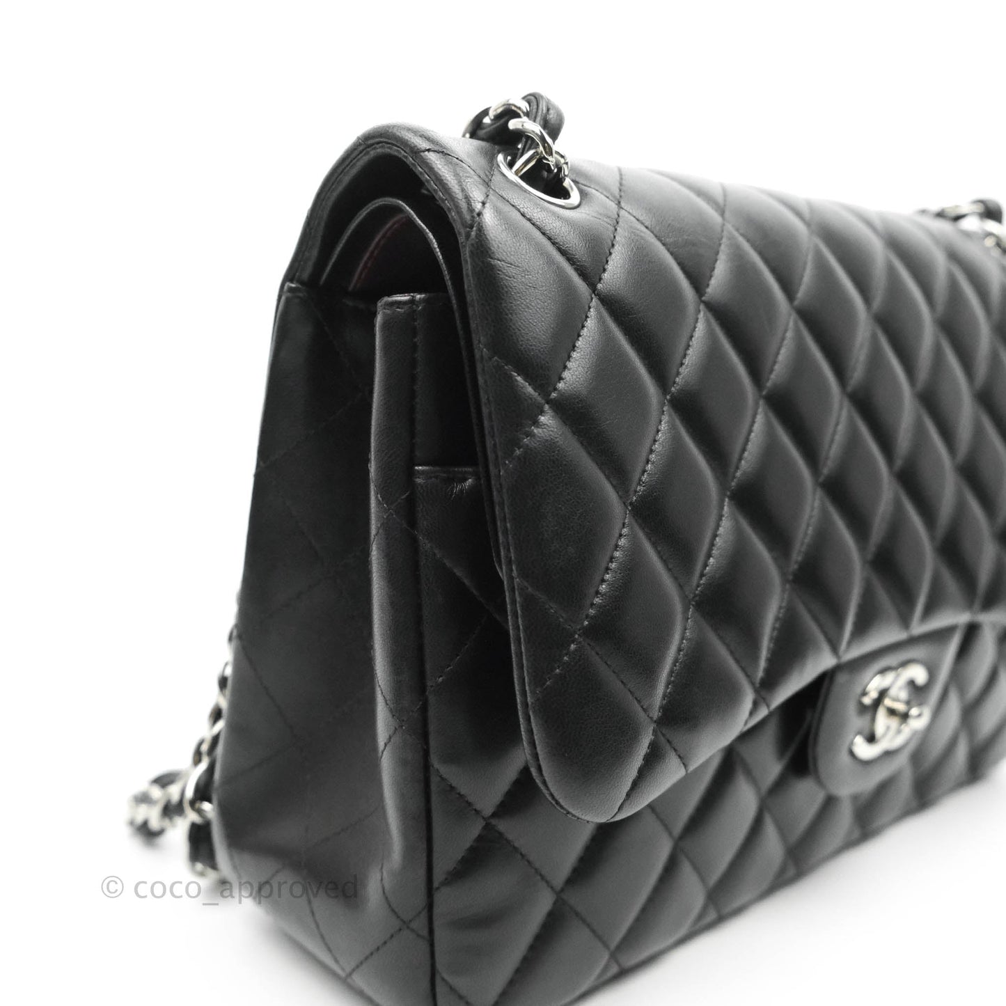 Chanel Jumbo Double Flap Black Lambskin Silver Hardware⁣⁣