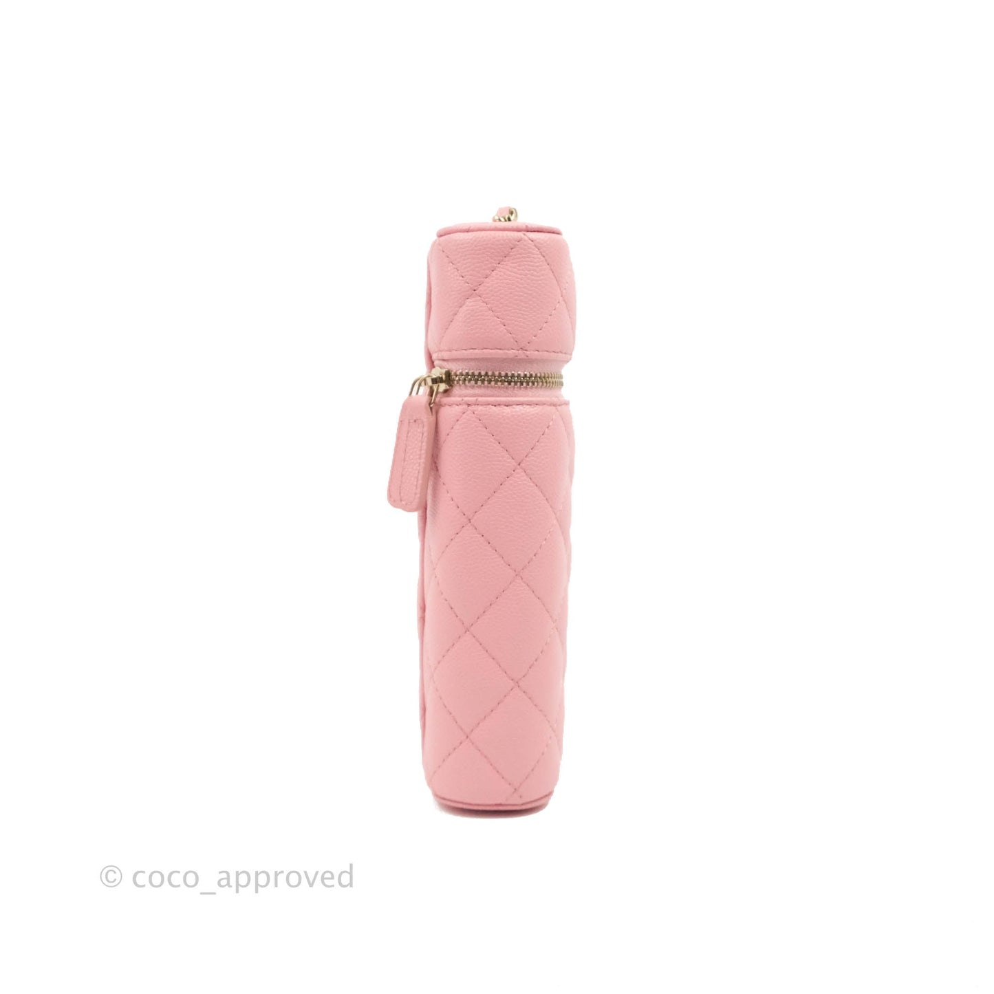 Chanel Vanity Phone Holder With Chain Pink Caviar Gold Hardware