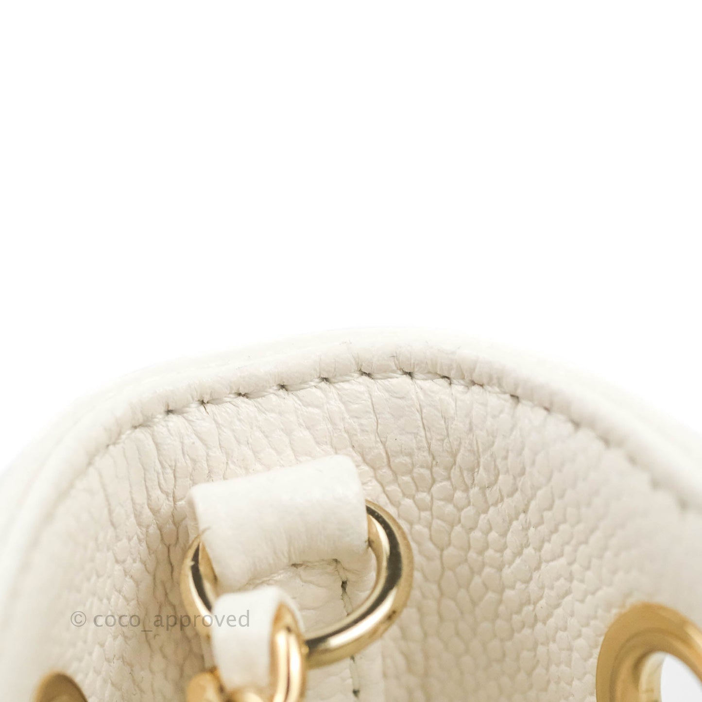 Chanel Business Affinity Drawstring Bucket Bag White Caviar Gold Hardware