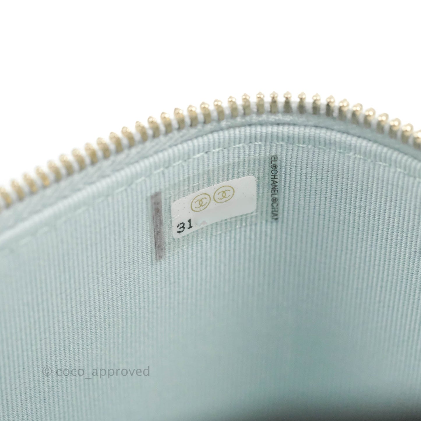 Chanel Mini Top Handle Vanity With Chain Light Blue Lambskin Gold Hardware
