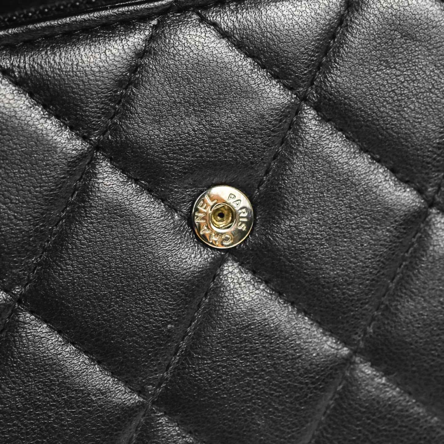 Chanel Quilted Boy Flap Long Wallet Black Lambskin Ruthentium Hardware