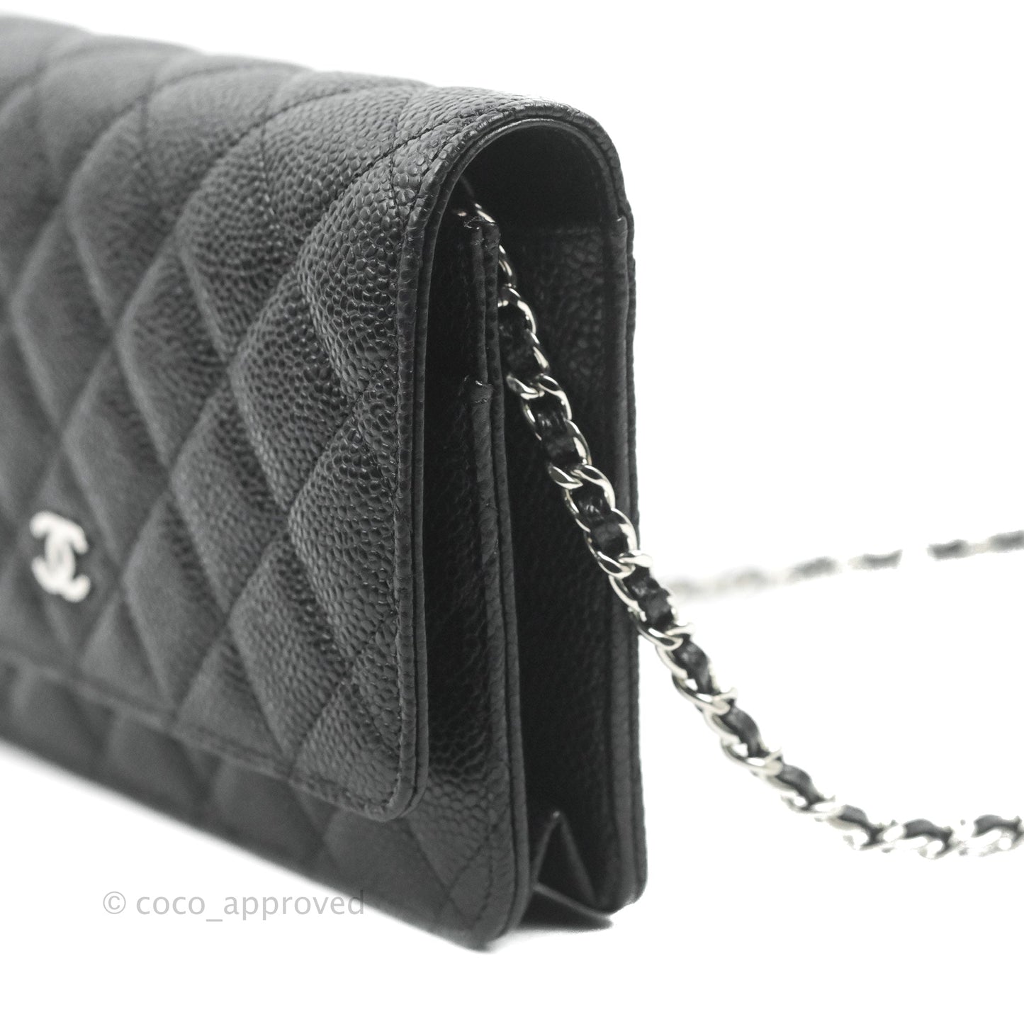 Chanel Quilted Classic WOC Black Caviar Silver Hardware