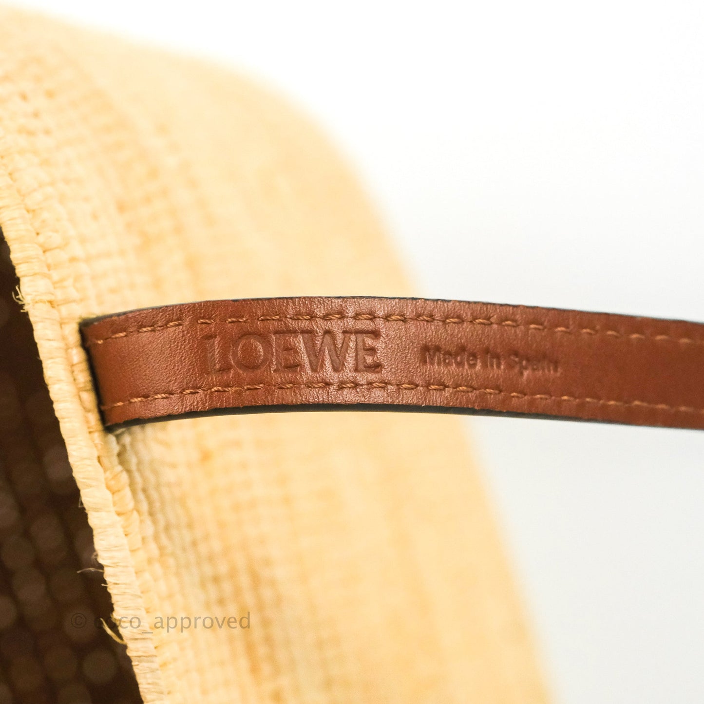 Loewe Small Square Basket Bag Raffia Calfskin Natural/Pecan