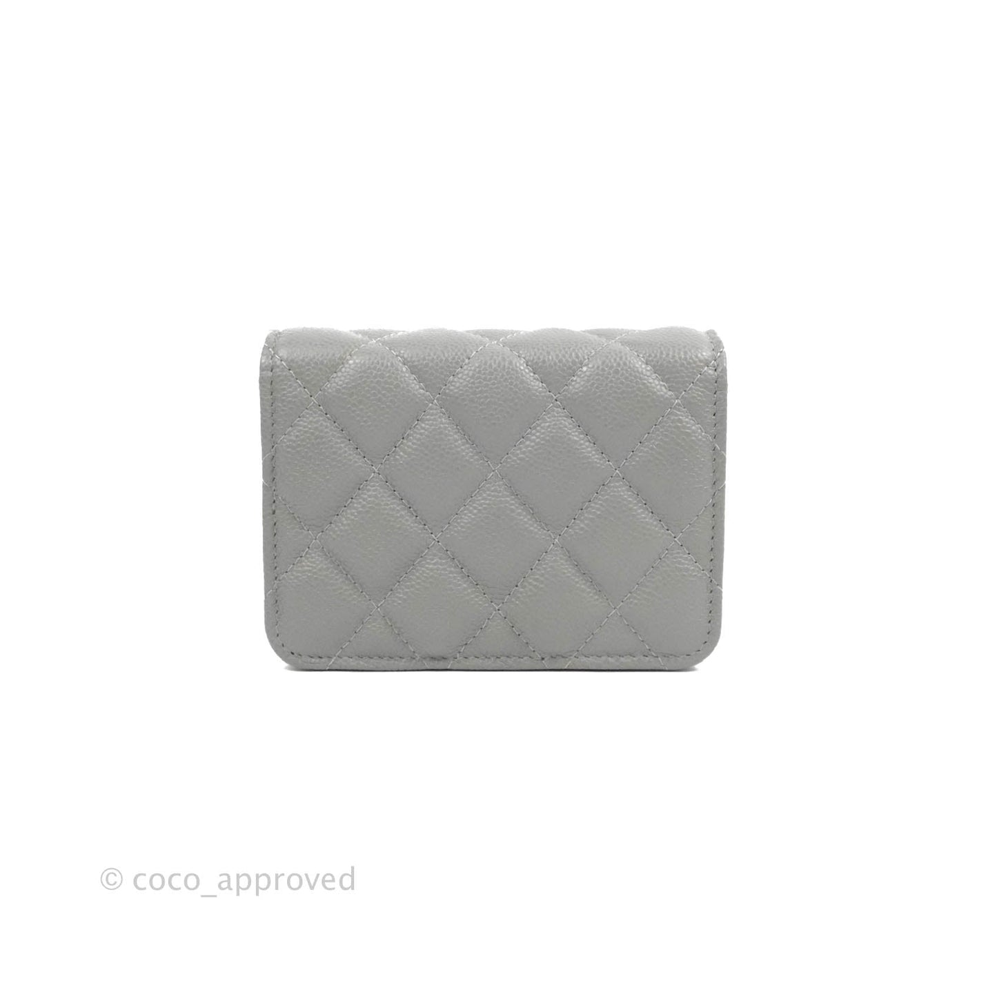 Chanel Miss Coco Clutch With Chain Quilted Grey Caviar Gold Hardware