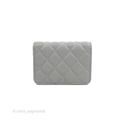 Chanel Miss Coco Clutch With Chain Quilted Grey Caviar Gold Hardware