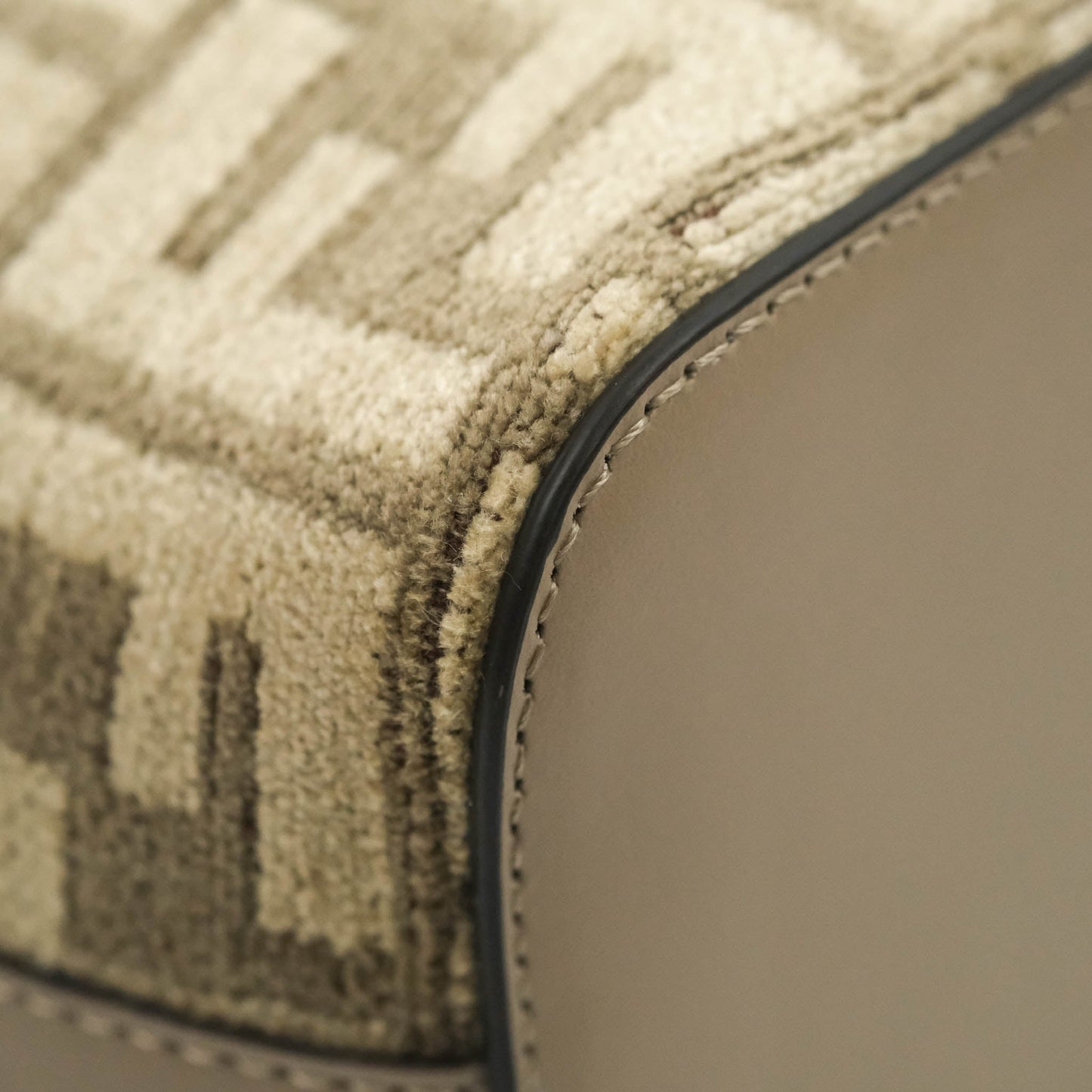 Fendi Mini Mon Tresor Bucket Bag Dove Grey Tapestry Fabric